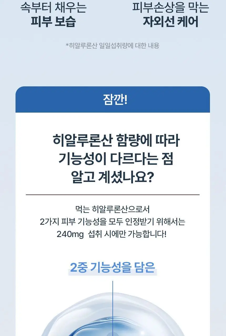 [히알루론산 240mg] CJ 이너비 아쿠아리치 56캡슐 (28일분) 상세페이지 8